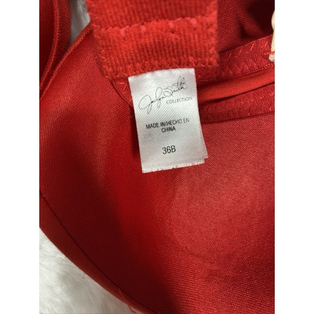 Bra 36B Jaclyn Smith Collection Red Plunge Push Up Padded 3375 - Picture 6 of 8